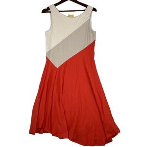 Anthropologie Maeve Cameron Striped Sleeveless Asymmetrical Dress Size M